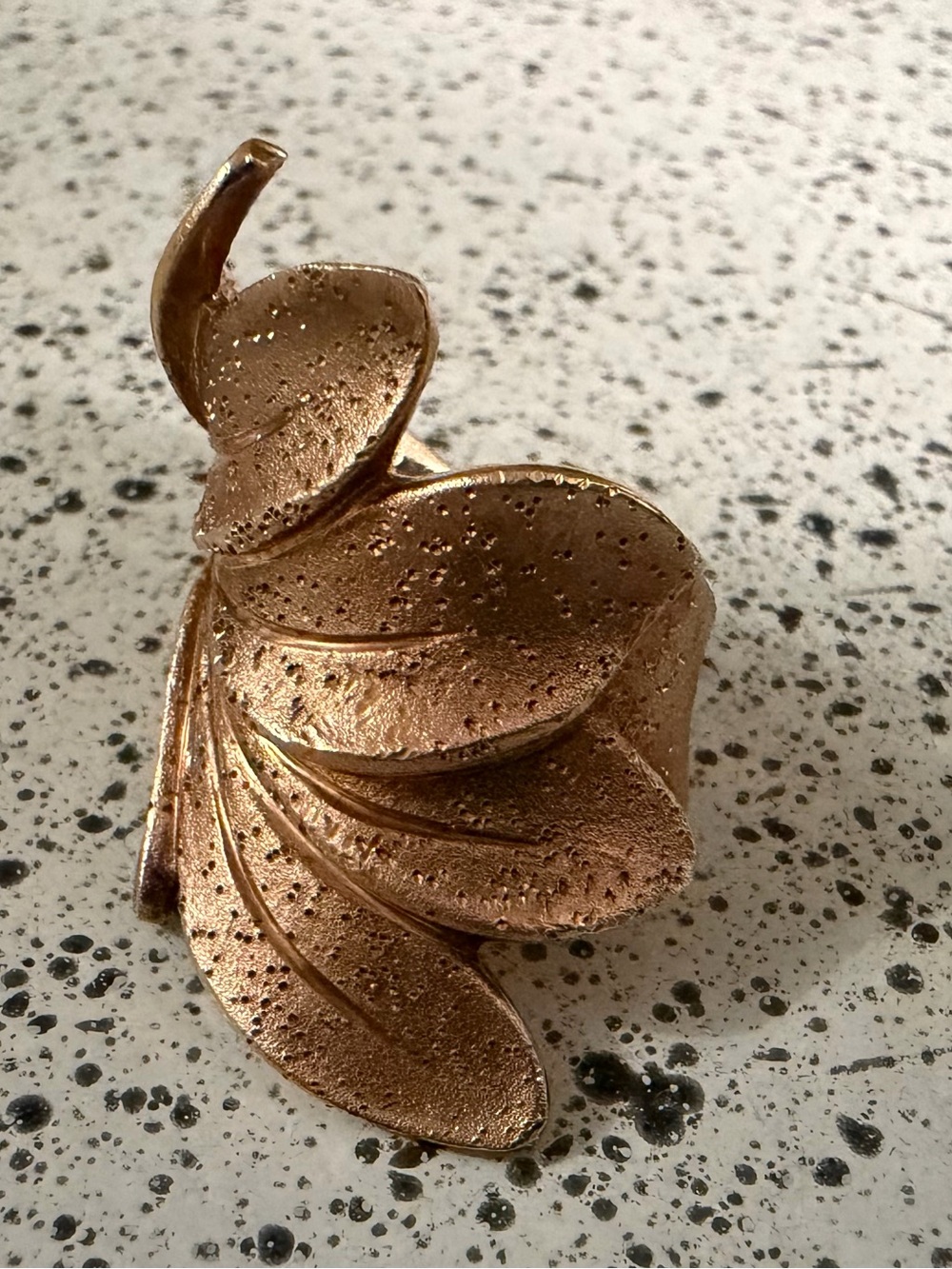 JCM Jacmel Goldtone Sterling Silver Feather Ring Italy